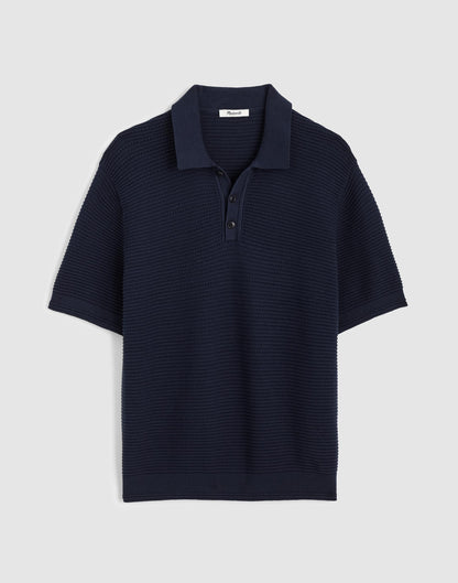 Madewell Textured Open-Stitch Polo Ink