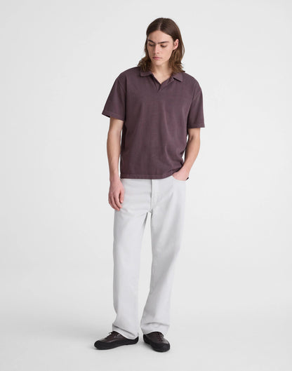 Madewell Short-Sleeve Compact-Knit Polo Rum Raisin