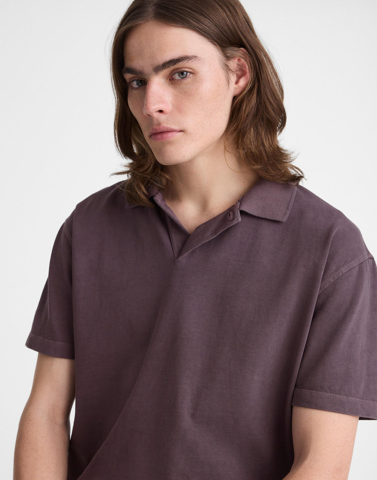 Madewell Short-Sleeve Compact-Knit Polo Rum Raisin