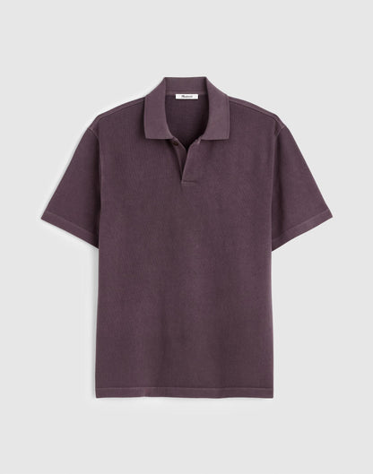 Madewell Short-Sleeve Compact-Knit Polo Rum Raisin