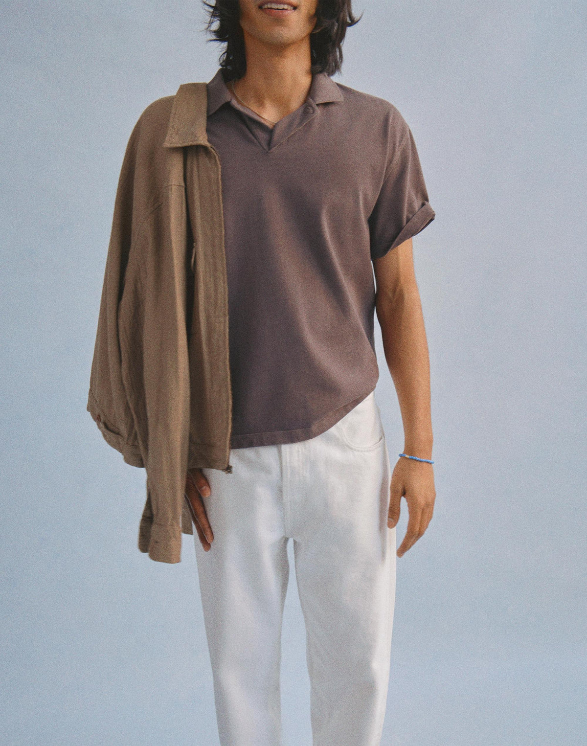 Madewell Short-Sleeve Compact-Knit Polo Rum Raisin