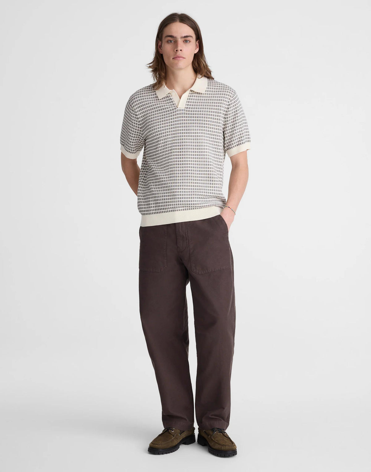 Madewell Single-Button Sweater Polo Vintage Ivory