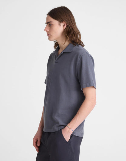 Madewell Short-Sleeve Compact-Knit Polo Heirloom Blue