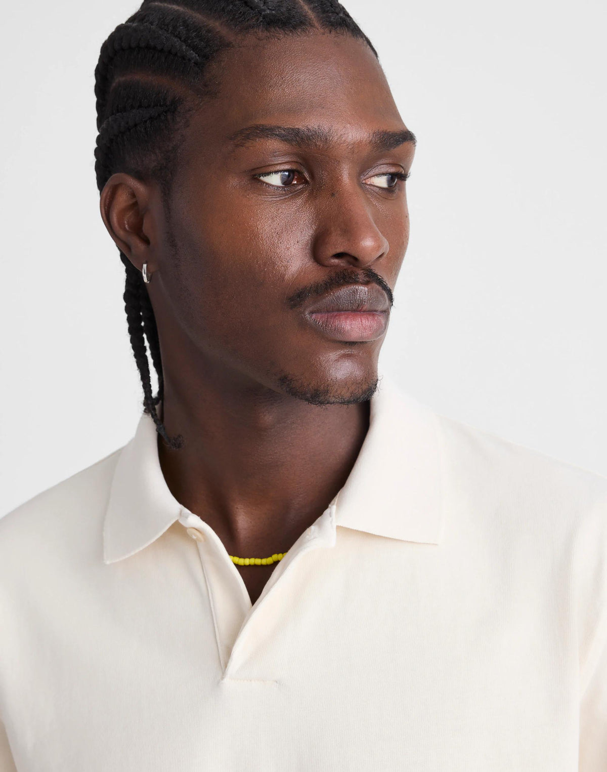 Madewell Short-Sleeve Compact-Knit Polo Parchment
