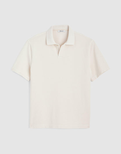 Madewell Short-Sleeve Compact-Knit Polo Parchment