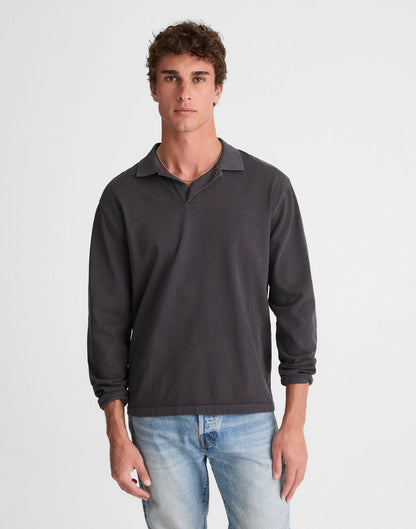 Madewell Compact-Knit Polo Coal