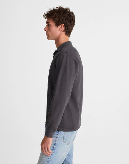 Madewell Compact-Knit Polo Coal