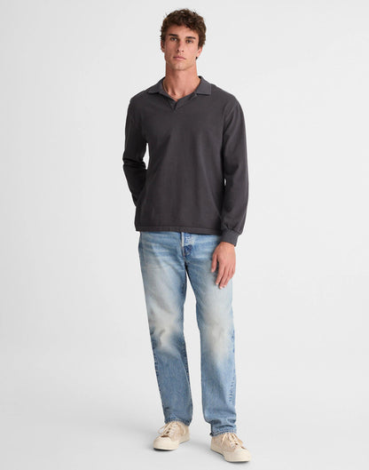Madewell Compact-Knit Polo Coal