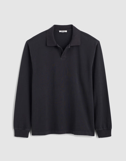 Madewell Compact-Knit Polo Coal