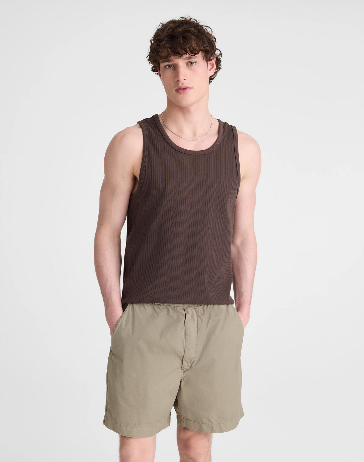 Madewell Pull-On Short in Poplin Washed Olive