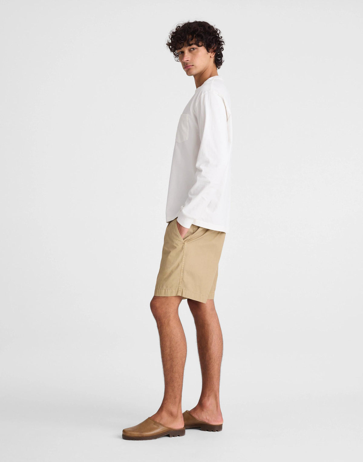 Madewell Pull-On Short in Poplin Khaki