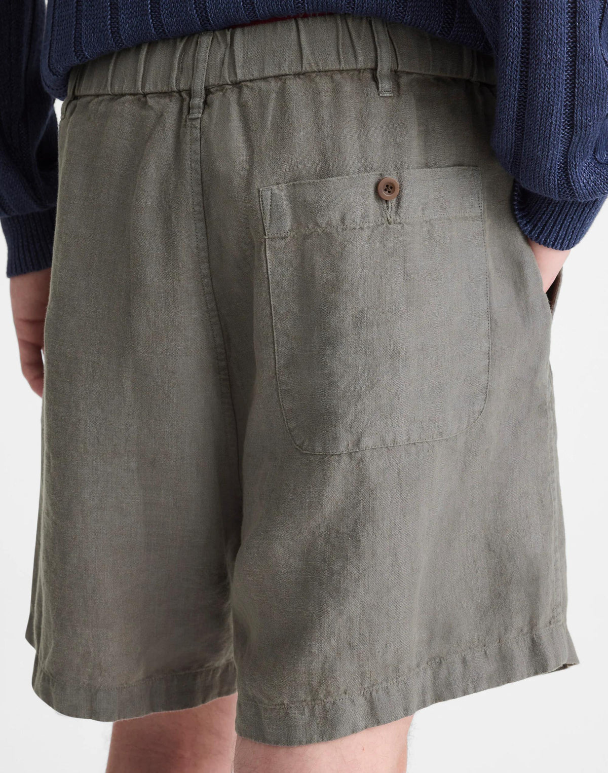 Madewell Pull-On Shorts in Linen Stormy Spruce