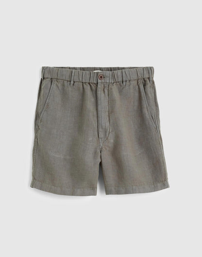 Madewell Pull-On Shorts in Linen Stormy Spruce