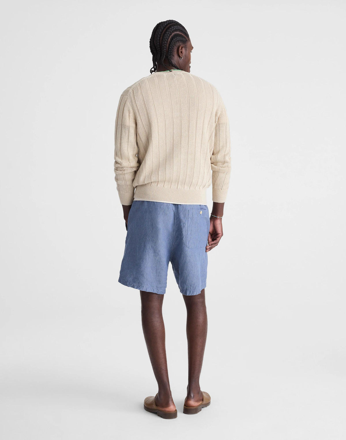 Madewell Pull-On Shorts in Linen Light Chambray