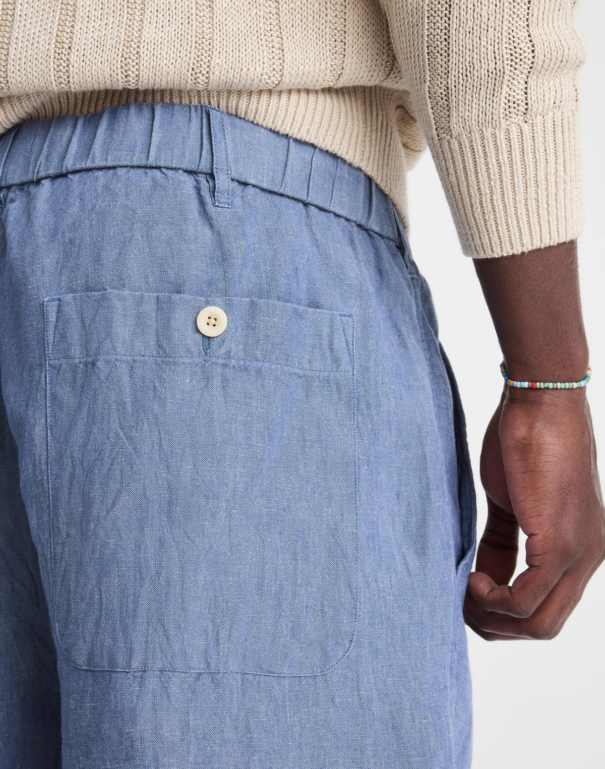 Madewell Pull-On Shorts in Linen Light Chambray