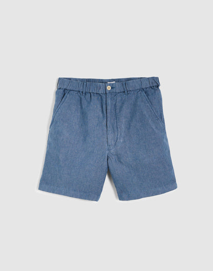 Madewell Pull-On Shorts in Linen Light Chambray