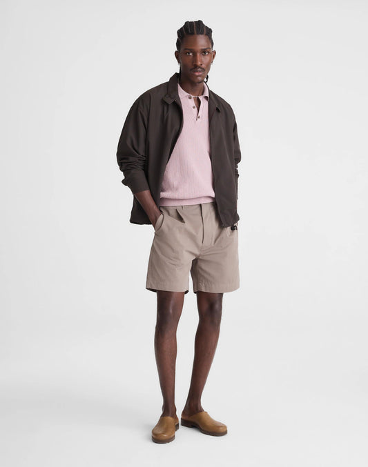 Madewell Pleated Chino Shorts in Uniform Twill Dark Driftwood