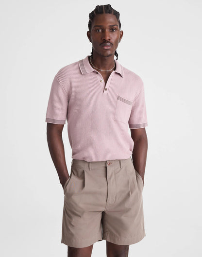 Madewell Pleated Chino Shorts in Uniform Twill Dark Driftwood