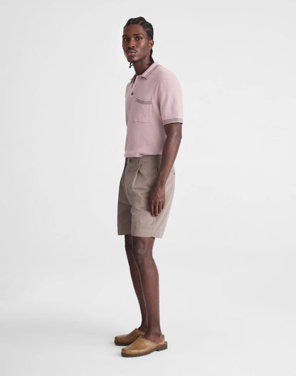 Madewell Pleated Chino Shorts in Uniform Twill Dark Driftwood