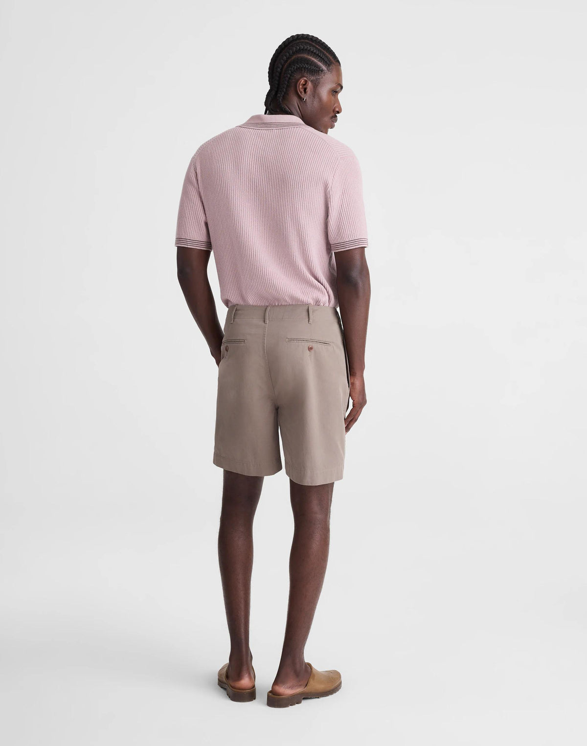 Madewell Pleated Chino Shorts in Uniform Twill Dark Driftwood