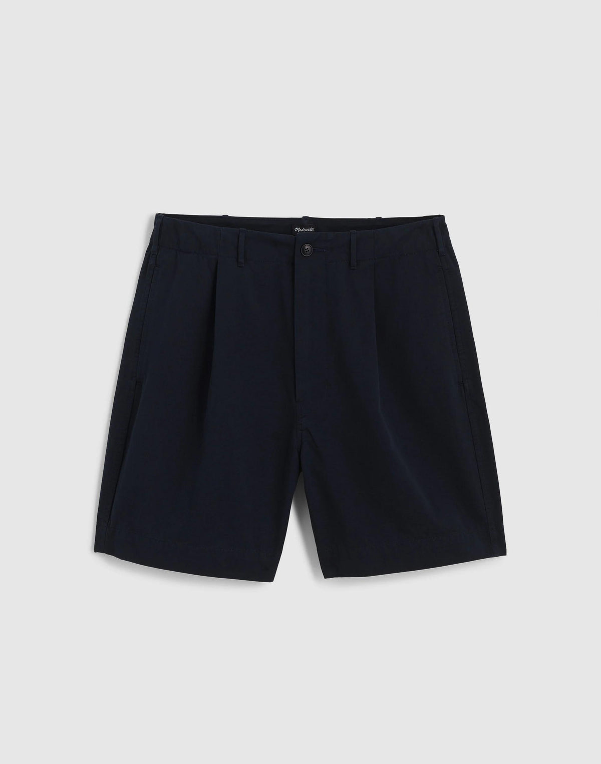 Madewell Pleated Chino Shorts in Uniform Twill Navy