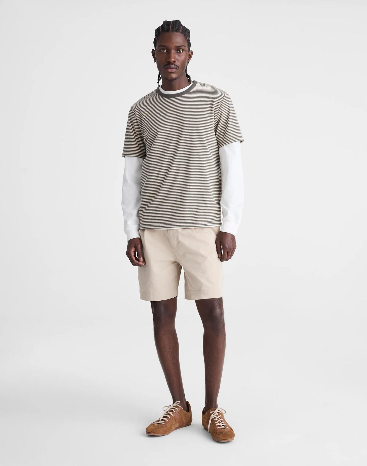 Madewell Pleated Chino Shorts in Uniform Twill Toasted Cashew