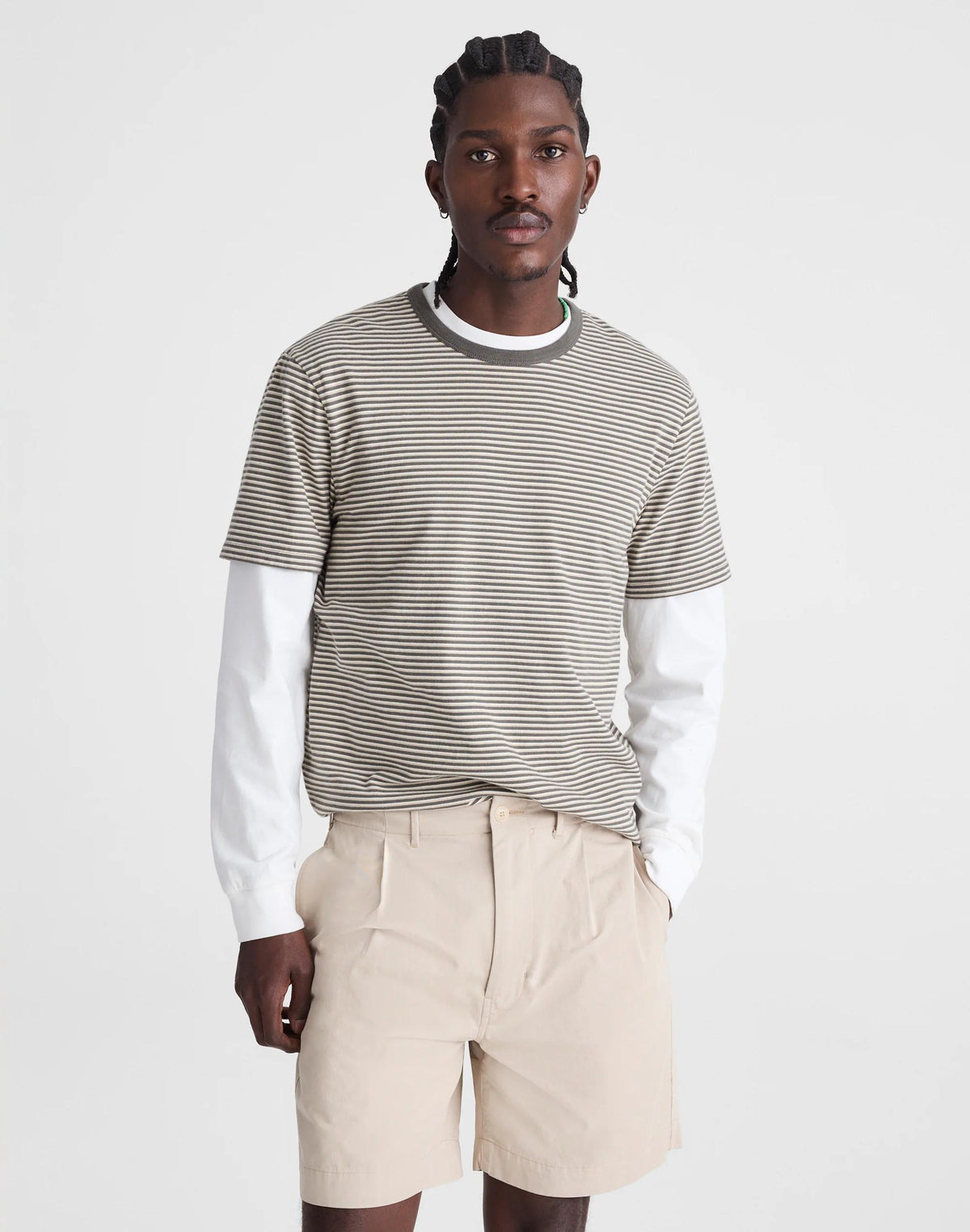 Madewell Pleated Chino Shorts in Uniform Twill Toasted Cashew