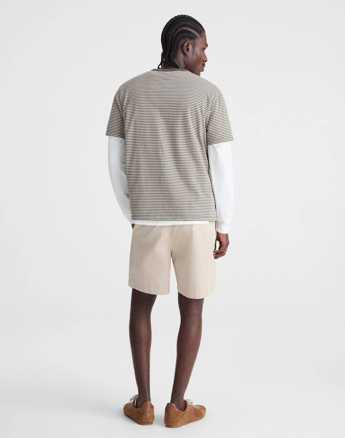 Madewell Pleated Chino Shorts in Uniform Twill Toasted Cashew