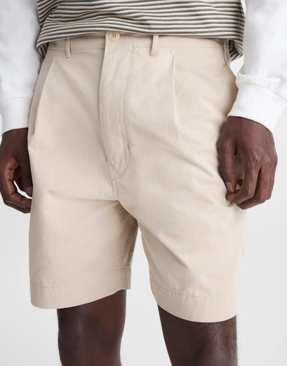 Madewell Pleated Chino Shorts in Uniform Twill Toasted Cashew