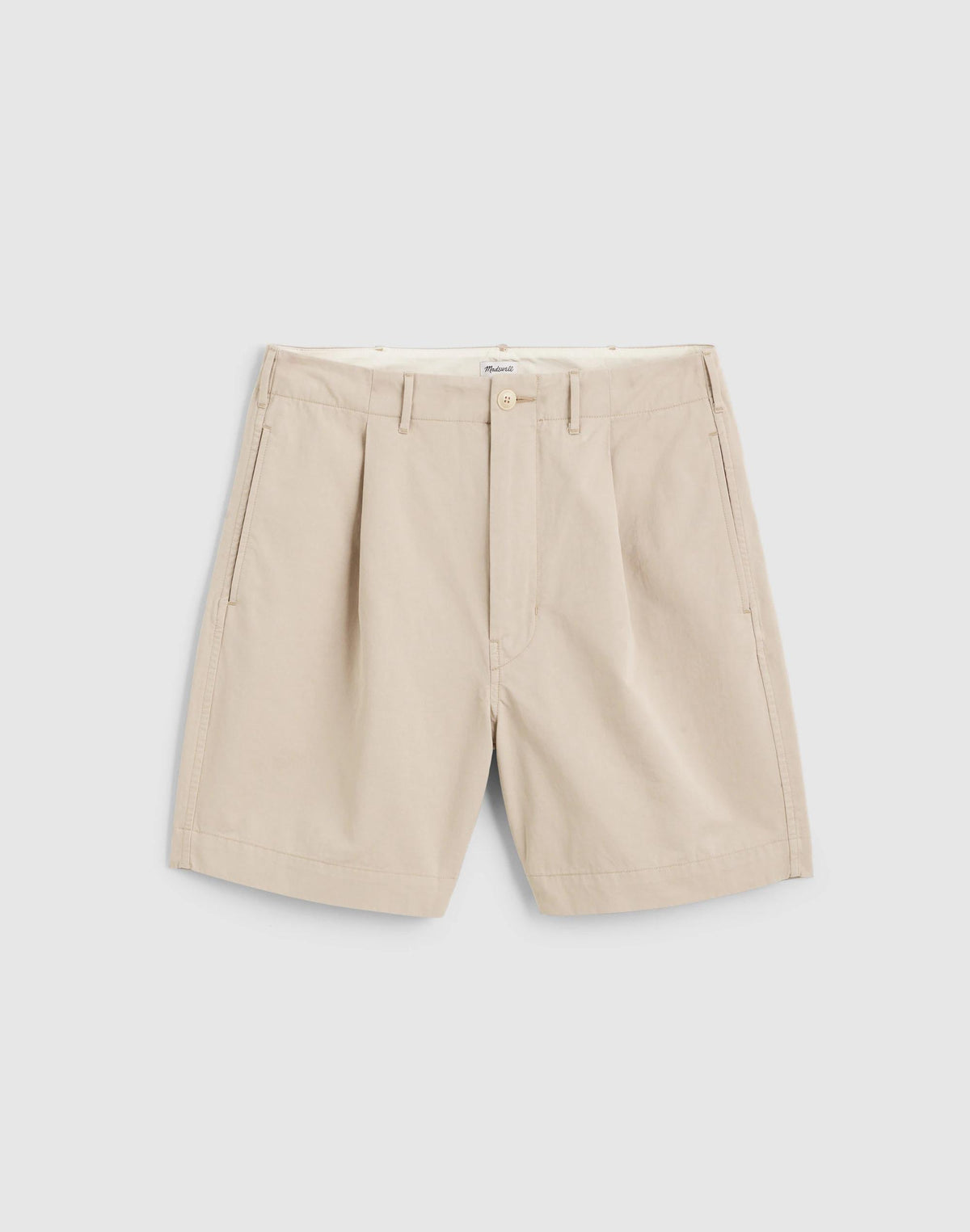 Madewell Pleated Chino Shorts in Uniform Twill Toasted Cashew