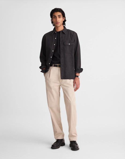 Madewell Pleated Chino Pants in Uniform Twill Toasted Cashew