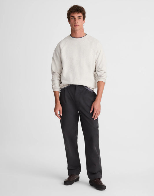 Madewell Pleated Chino Pants in Uniform Twill Pepper