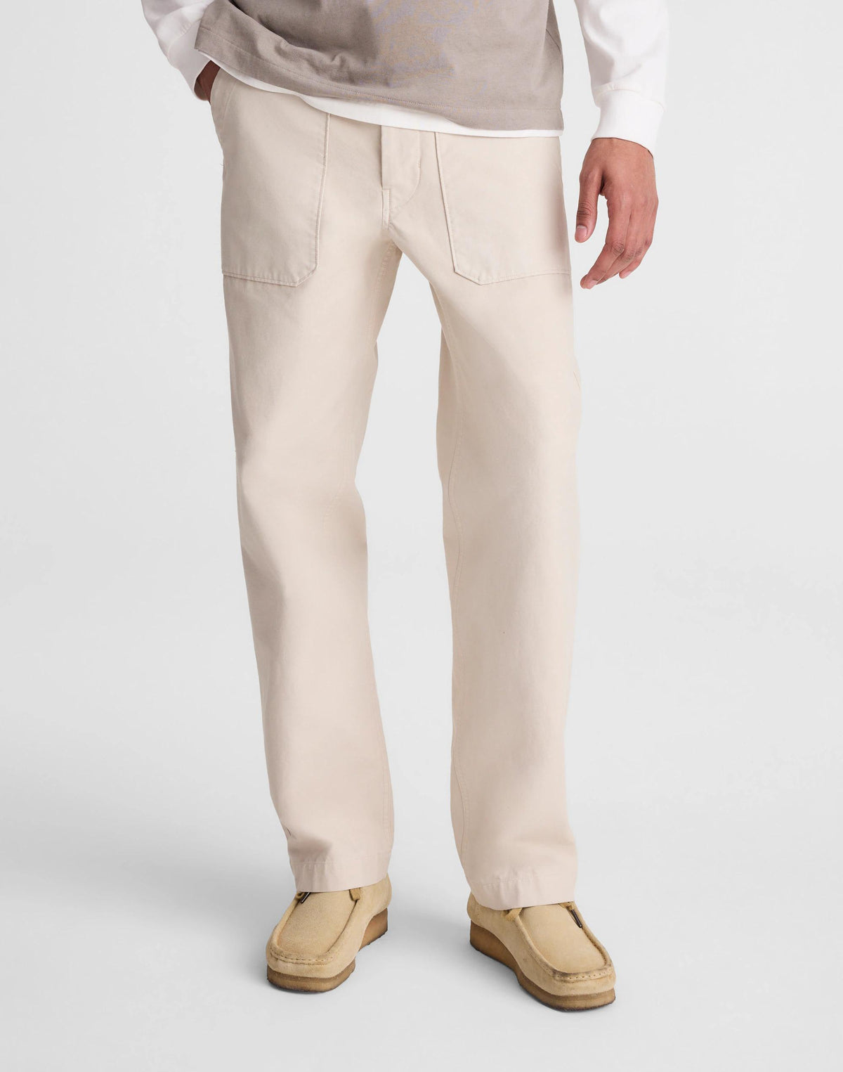 Madewell Fatigue Pants in Reverse Sateen Stone