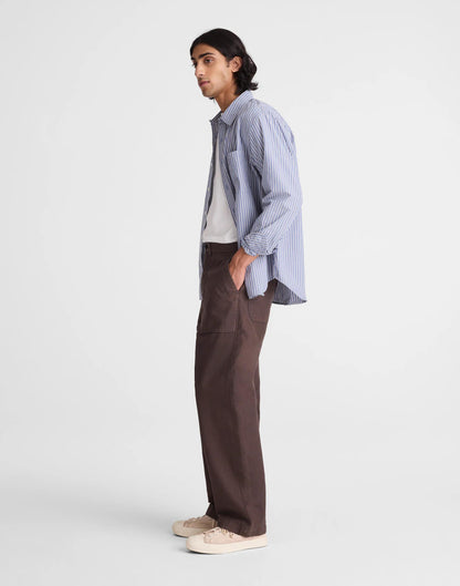 Madewell Fatigue Pants in Reverse Sateen Dark Brown
