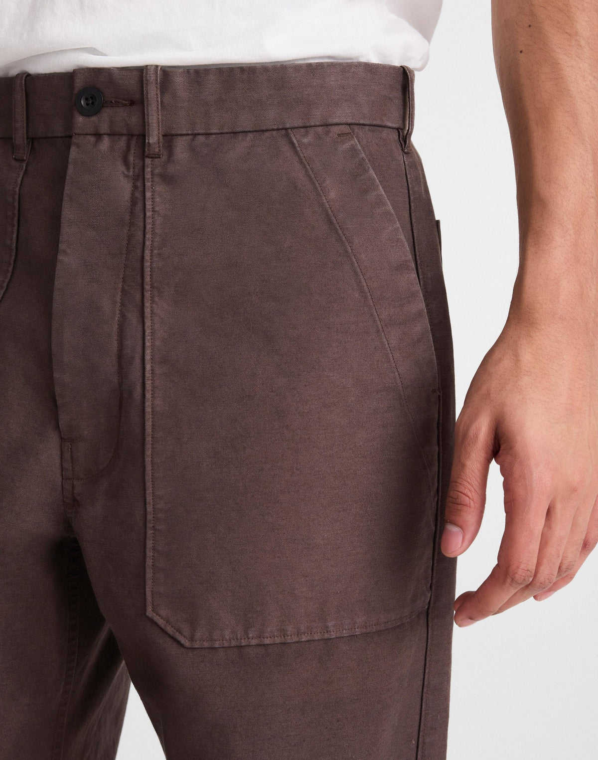 Madewell Fatigue Pants in Reverse Sateen Dark Brown