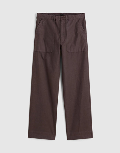 Madewell Fatigue Pants in Reverse Sateen Dark Brown