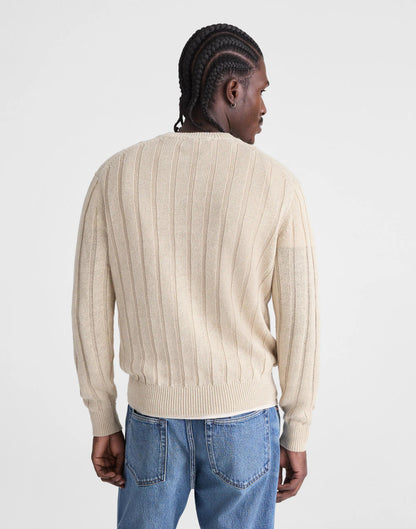 Madewell Crewneck Sweater in DuneRib Linen Natural