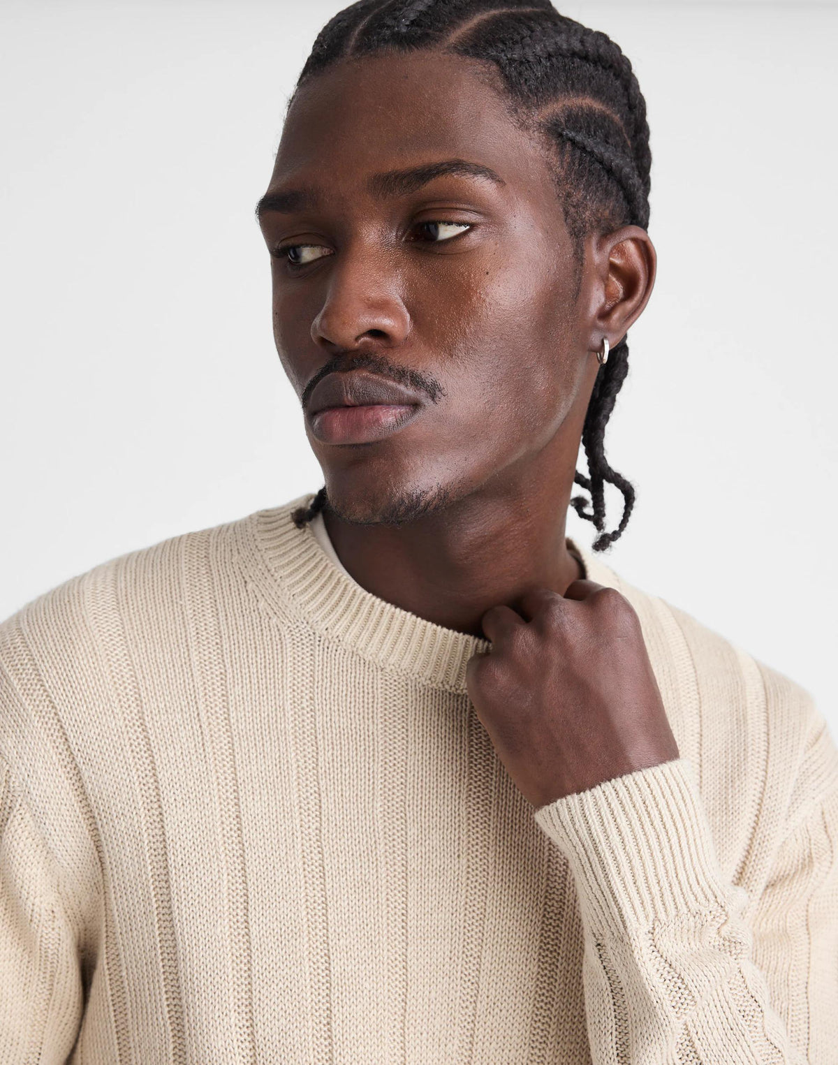 Madewell Crewneck Sweater in DuneRib Linen Natural