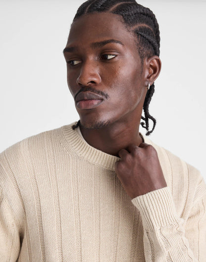 Madewell Crewneck Sweater in DuneRib Linen Natural