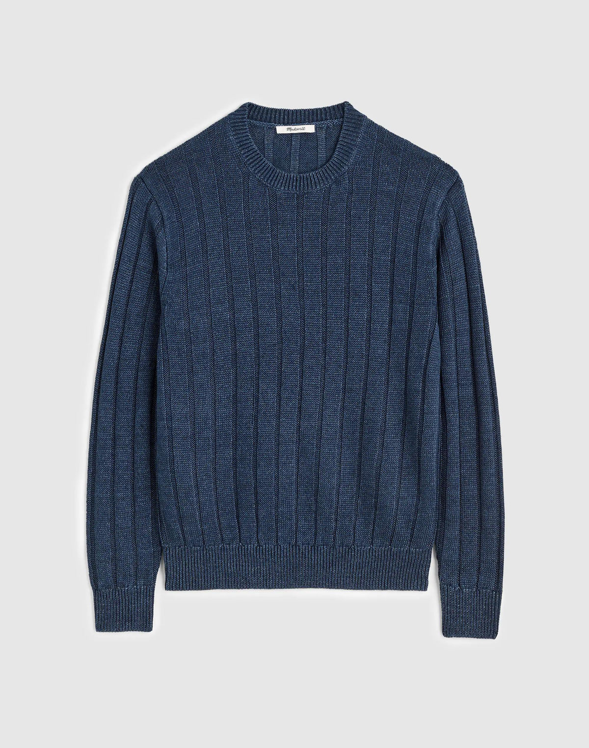Madewell Crewneck Sweater in DuneRib Linen Deep Navy