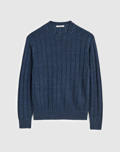 Madewell Crewneck Sweater in DuneRib Linen Deep Navy