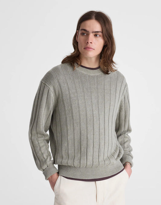 Madewell Crewneck Sweater in DuneRib Linen Light Sage