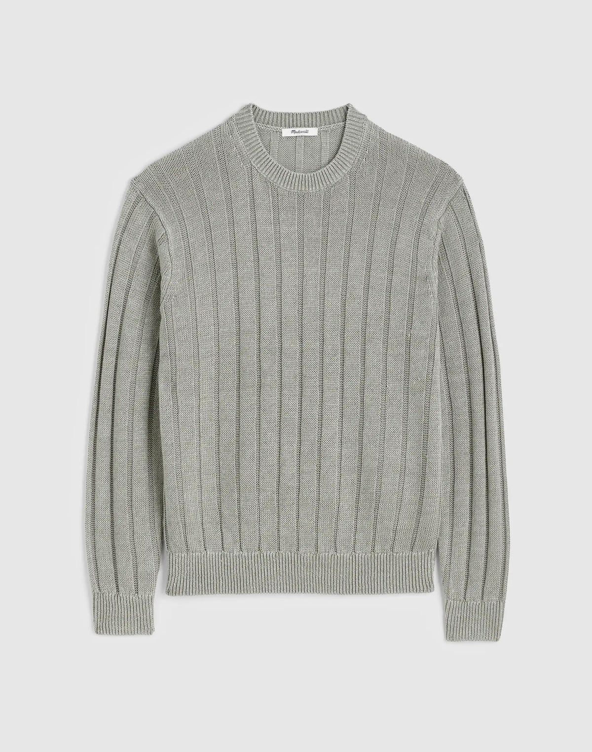 Madewell Crewneck Sweater in DuneRib Linen Light Sage