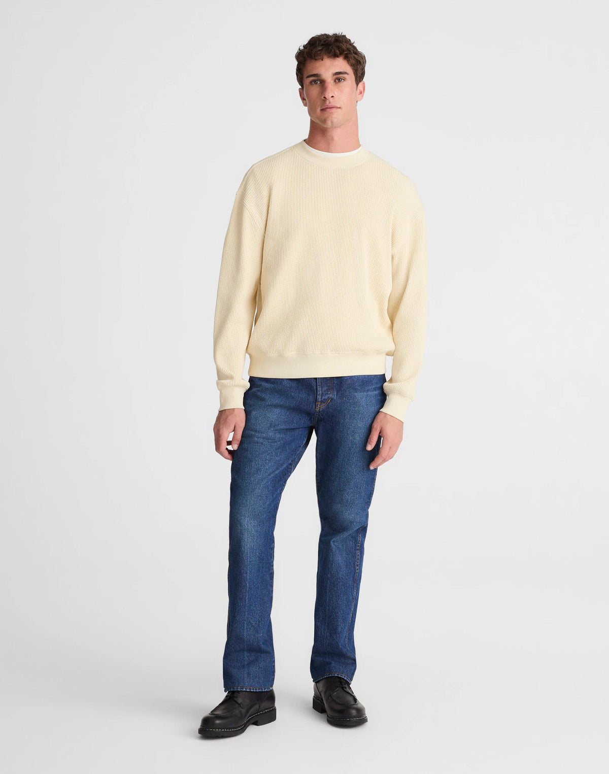 Madewell Waffle-Knit Sweatshirt Antique Cream