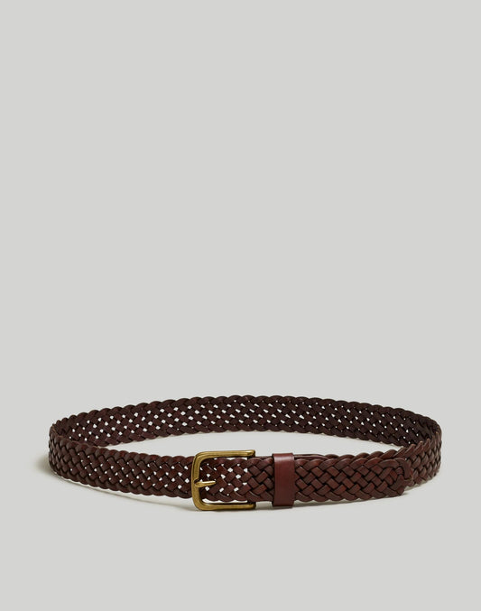 Madewell Woven Leather Belt Rich Brown