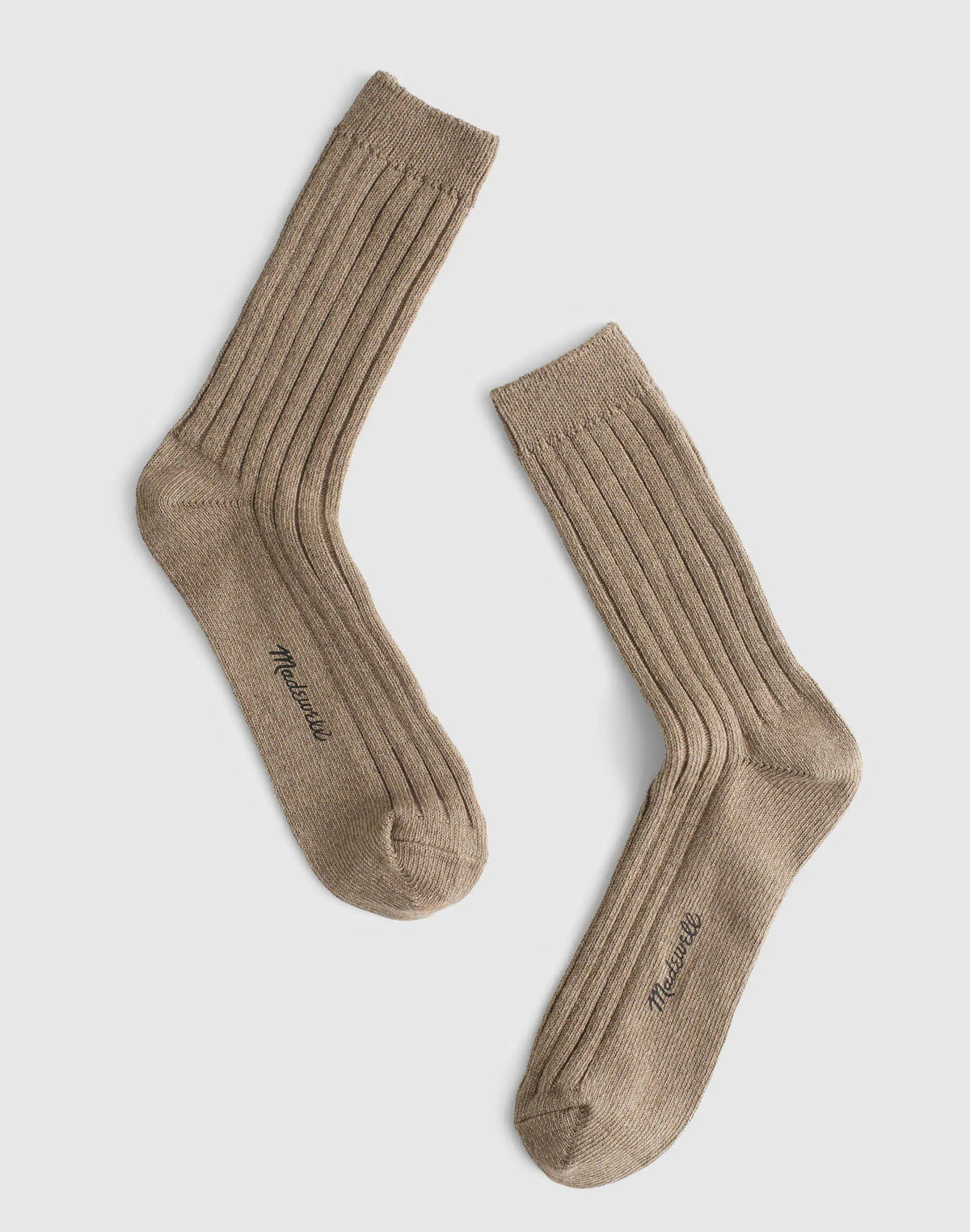 Madewell Ribbed Crew Socks in Cotton Heather Grey