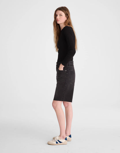 Madewell The Essex Long Baggy Short Ashen Black Wash
