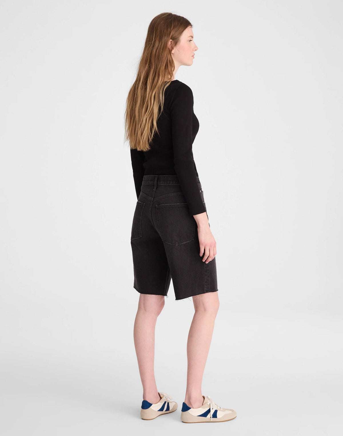 Madewell The Essex Long Baggy Short Ashen Black Wash