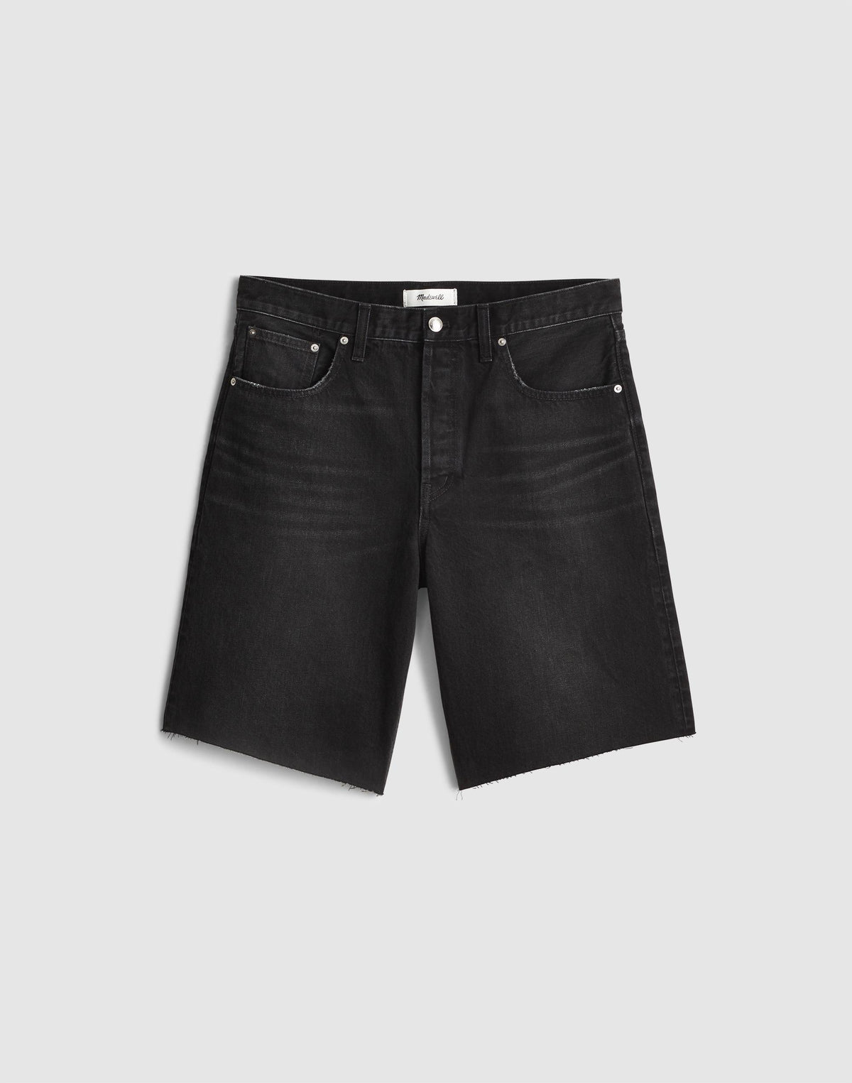 Madewell The Essex Long Baggy Short Ashen Black Wash