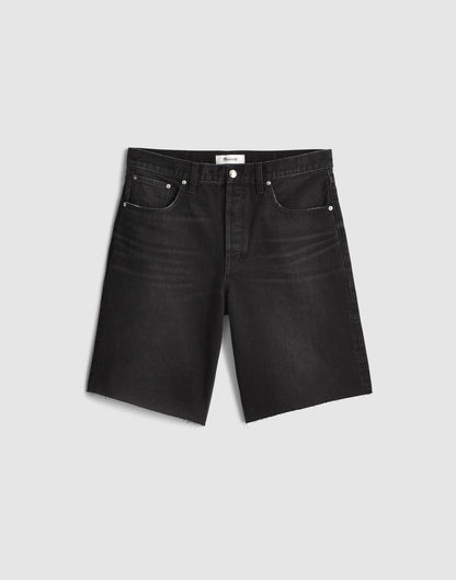 Madewell The Essex Long Baggy Short Ashen Black Wash